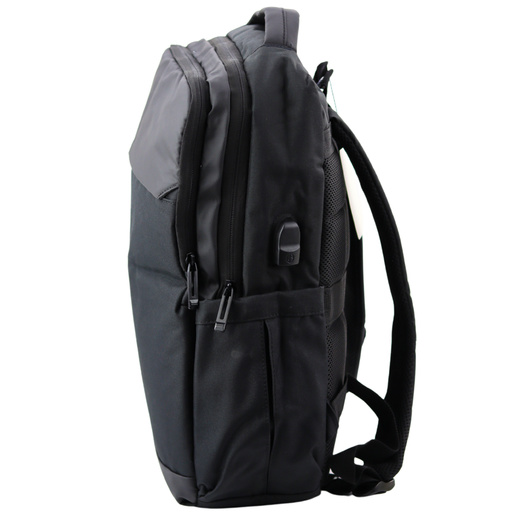 Plecak Miejski Biznesowy USB Kieszeń na Laptopa Czarny 16L 45cm