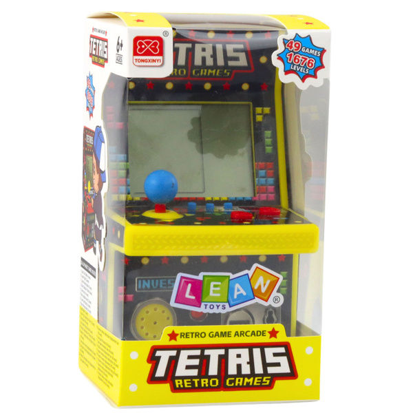 Mini Automat Do Gry Tetris Retro 49 Gier 1676 Poziomów Żółty
