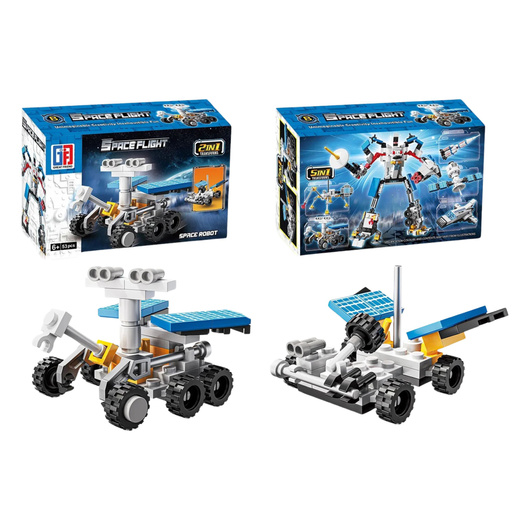 Klocki Konstrukcyjne Zestaw Kosmiczny Rakiety Anteny Roboty 2w1 44-54 el. 