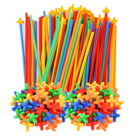 Klocki Konstrukcyjne Słomki Straws 3D 4D W Kuferku Kolorowe 1000 el. 