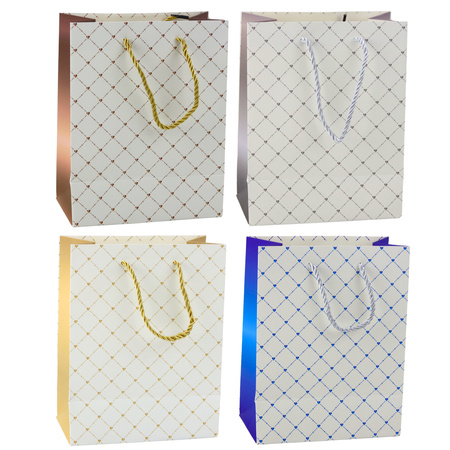 Torba Prezentowa Papierowa Błyszczące Serduszka 23 x 18 x 10,5 cm