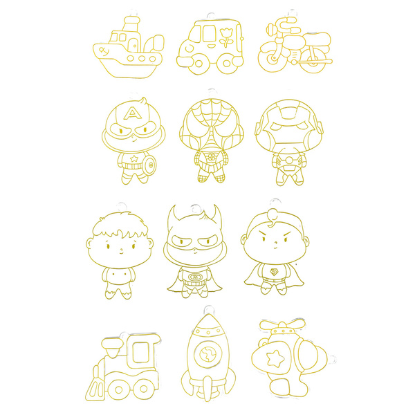 Zestaw Do Malowania Kosmos 3D DIY 6 Farbek Zawieszki 12 szt.