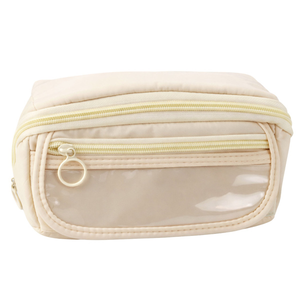 Piórnik Przybornik Szkolny Rozkładany Pojemny Kremowy Beżowy 20x10cm