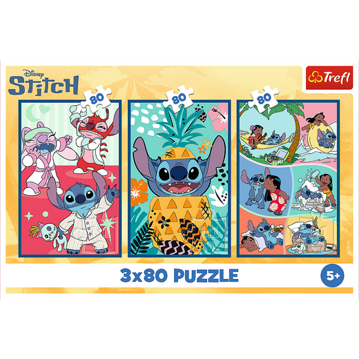 Puzzle - 3x80 - Świat Stitcha Trefl 34885