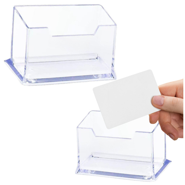Pojemnik Na Wizytówki Przeźroczysty Transapentny Plastikowy 11cm 