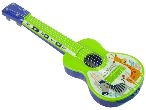 Gitara Dla Dzieci Zielona Żyrafa Zebra 