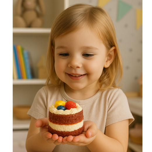 Gniotek Ciasto Z Owocami Tort Dekoracyjne Elastyczne Ozdoba 6 x 7 cm 