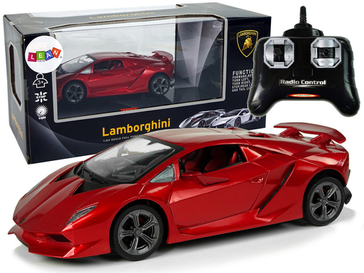 Auto Sportowe R/C 1:24  Lamborghini Czerwone 2.4 G Światła 