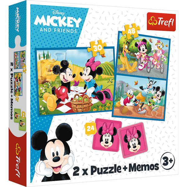 Puzzle + MEMOS - 2w1 (30,48) - Poznaj bohaterów Disney - Myszka Miki - Trefl 93344