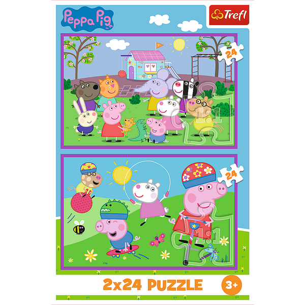 Puzzle - 2x24 - Peppa na placu zabaw - Świnka Peppa - Trefl  34435