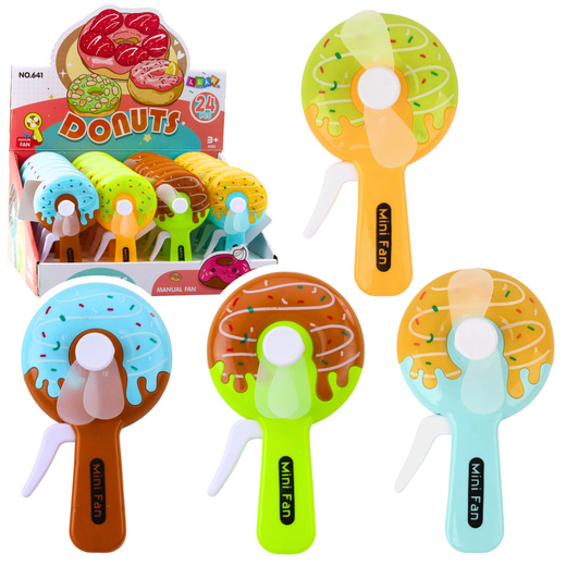 Wentylator Ręczny Mini Wiatraczek Pączek Donut Dla Dzieci  4 Wzory