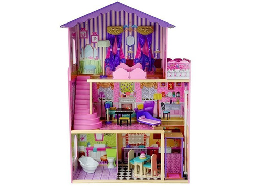 Domek Drewniany Stella Trzy Piętra Balkon Winda 126 cm  