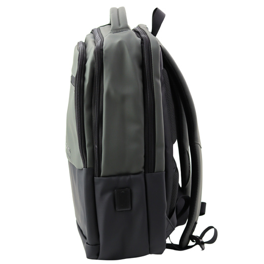 Plecak Miejski Biznesowy USB Kieszeń Na Laptopa Czarno Szary 16L 41cm