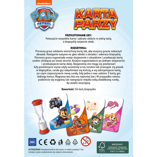 Gra podróżna Karta Parzy Psi Patrol Trefl 02691 