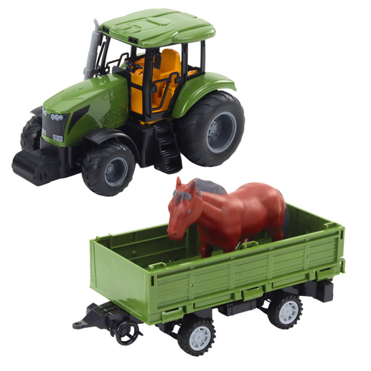 Zestaw Traktor Z Przyczepą i Koniem Zdalnie Sterowany RC  