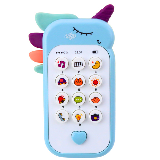 Dziecięcy Telefon Edukacyjny Światła Dźwięki Melodie Niebieski 
