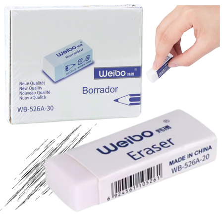 Gumka Do Mazania Biała Szkolna Biurowa WB-526A -30 4cm