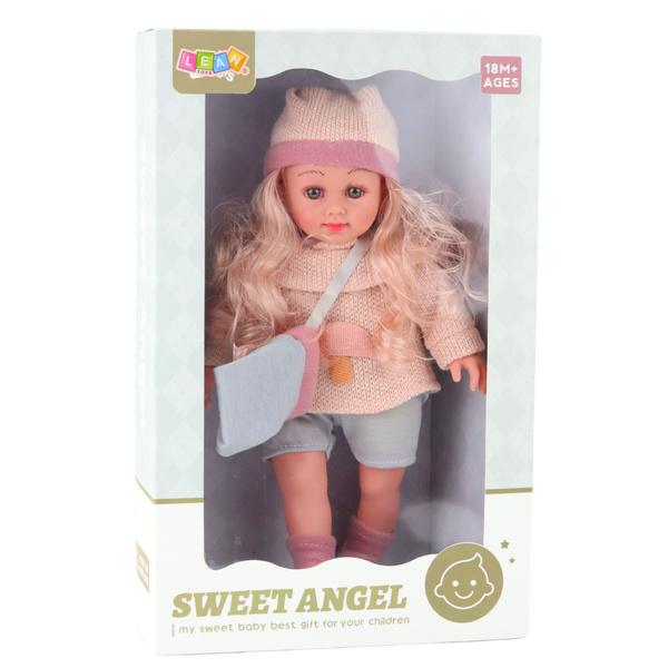 Lalka Sweet Angel W Wełnianym Sweterku Z Grzybkiem Torebka Czapka 36cm 