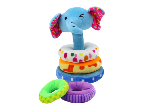 Piramidka Pluszowa Słoń Maskotka Edukacyjna Kolorowa 24 cm 