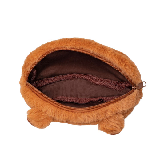 Pluszowy Miękki Piórnik Kapibara Jednokomorowy Brązowy 19 x 10 cm 