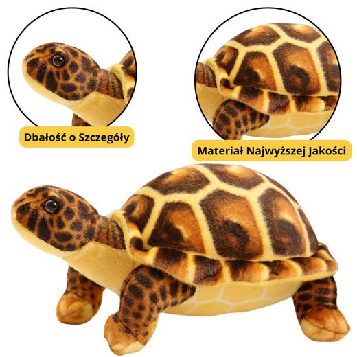 Maskotka Pluszowa Żółw Przytulanka Pluszak Brązowy 25cm