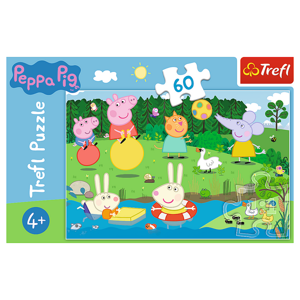 Puzzle - 60 - Wakacyjna zabawa - Świnka Peppa - Trefl 17326