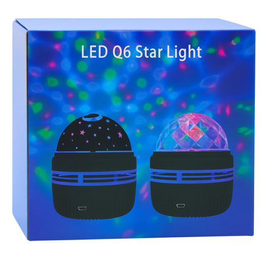 Projektor Kula Lampka Nocna Kolorowe Światła LED Pilot 360°