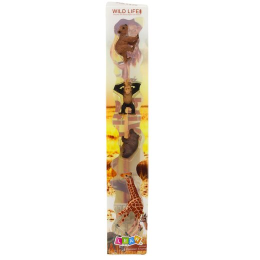 Zestaw Mini Figurki Dzikie Zwierzęta Szympans Żyrafa 6-9cm 4szt