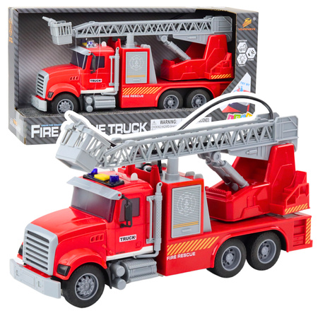 Wóz Strażacki Drabina Wysięgnik Napęd Woda Światła Dźwięki 