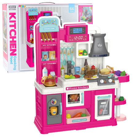 Kuchnia Dla Dzieci Obieg Wody Zmiana Koloru Żywności Para Różowa 64 el. 