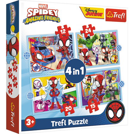 Puzzle - 4w1 (12, 15, 20, 24) - Ekipa Spiday"a - Trefl 34611