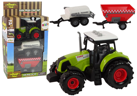 Duży Traktor Światła LED Dźwięki 2 Maszyny Farm Set 