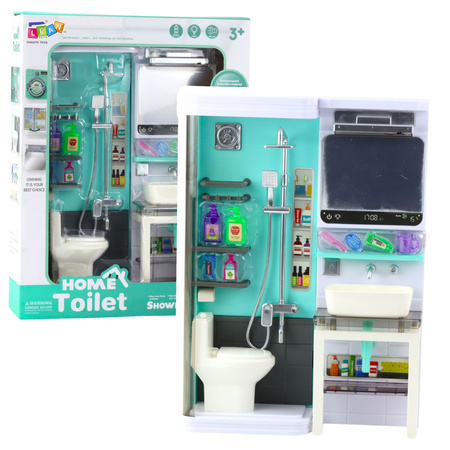 Łazienka Zabawkowa Prysznic Zlew Toaleta Światła Dźwięki Akcesoria 