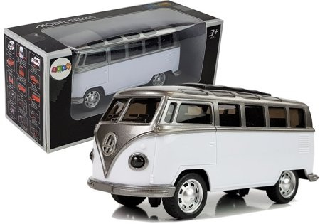 Autobus Resorak z Napędem Frykcyjnym Na Baterie Światła Dźwięki Biały 