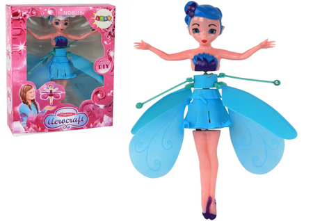 Magiczna Lalka Latająca Wróżka Niebieska Sterowana Ręką 