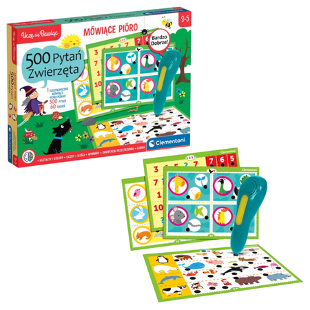 Mówiące Pióro 500 Pytań Zwierzęta Uczę się Bawiąc Język Polski Clementoni 50781