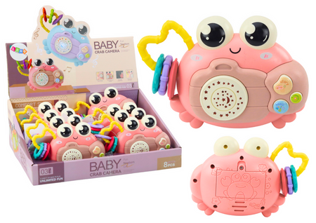 Krab Aparat Grzechotka Projektor Na Baterie Dźwięki Różowy