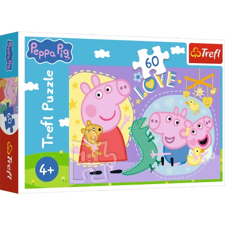 Puzzle - 60 - Szczęśliwa świnka - Świnka Peppa - Trefl 17414