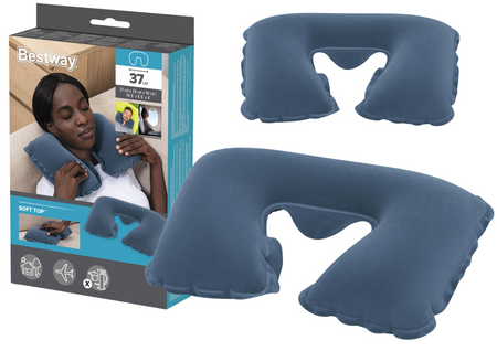 Dmuchana Poduszka Podróżna 46 x 28 cm Rogal Niebieska Bestway 67006