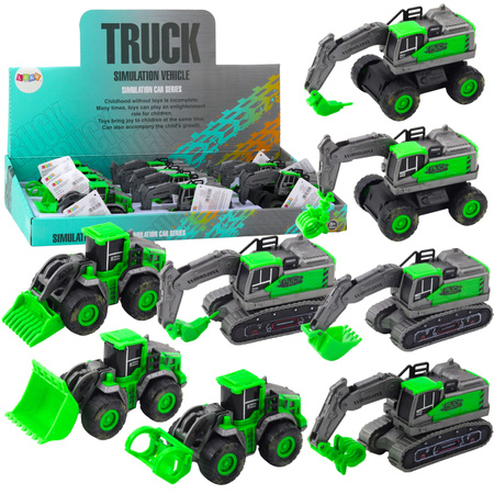 Pojazd Budowlany Koparka Ładowarka Spychacz Zielony Napęd Mix