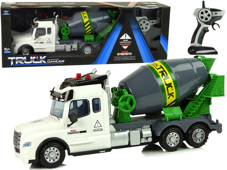 Betoniarka Ciężarówka R/C Obrotowa Gruszka Biała Pilot 2,4 G