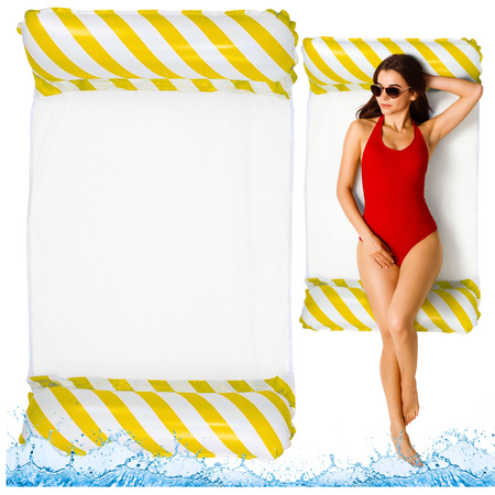 Dmuchany Hamak Wodny Materac Leżak Biało-Żółty 120x70cm 