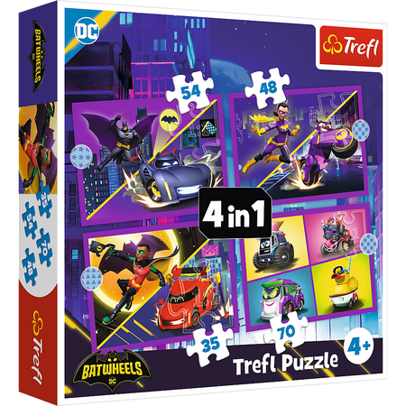Puzzle - 4w1 (35, 48, 54, 70) - Poznaj Batwheels - Trefl 34658