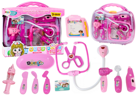 Zestaw Medyczny Małego Doktora W Walizce Światła Dźwięki Różowy 