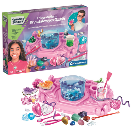 Naukowa Zabawa Laboratorium Kryształowych Ozdób Biżuteria Kamienie Szlachetne Język Polski Clementoni 50398
