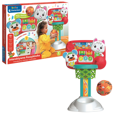 Interaktywna Koszykówka Kotek Miś Dźwięk Piłka Język Polski Clementoni 50384