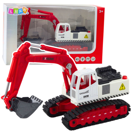 Koparka Gąsienicowa Metalowa Ruchoma Łyżka Obrotowa Kabina Światła Dźwięki 