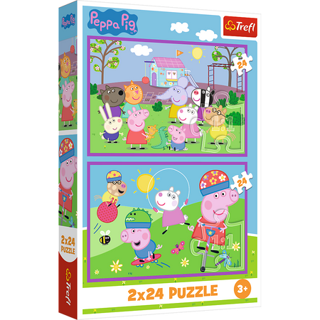 Puzzle - 2x24 - Peppa na placu zabaw - Świnka Peppa - Trefl  34435