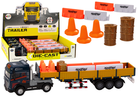 Ciężarówka Z Przyczepą Niebieska 1:24 TIR Auto Ciężarowe Akcesoria Dźwięki