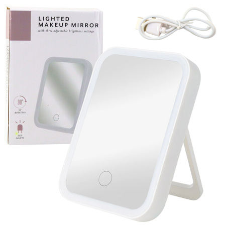 Lusterko Podświetlane LED 3 Tryby Oświetlenia Kąt Nachylenia 90° Białe